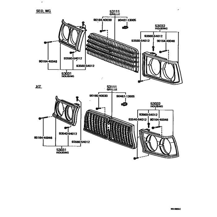 Housing, Headlamp, RH 53131-29067 Ori Toyota Corona 1977-1978 Terbukti