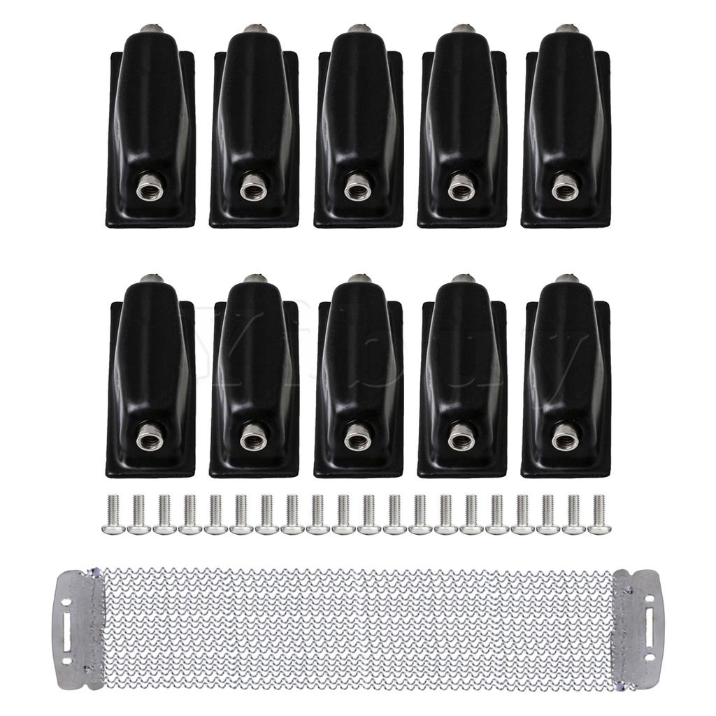 Yibuy 11Pieces Metal Snare Lug and Wire Set for 14 inch Snare Drum Harde