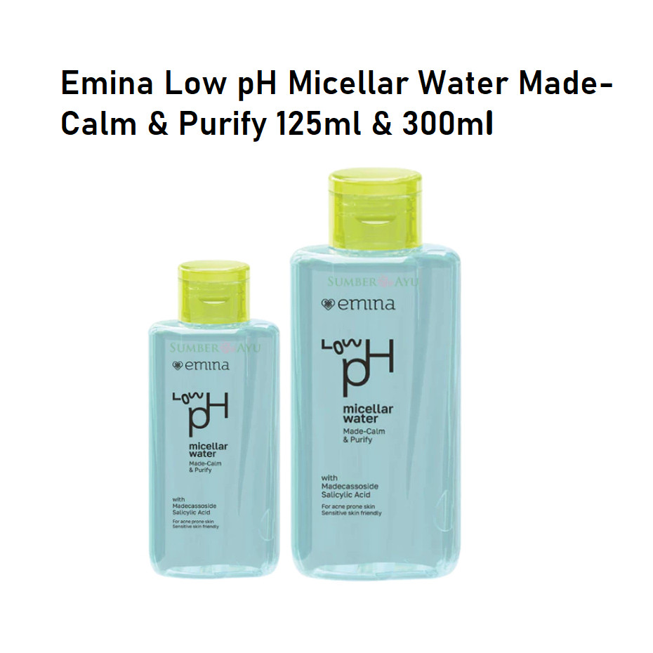 Markas.Kosmetik - Emina Low pH Micellar Water Made-Calm & Purify 300 Ml | 125 Ml - Dengan pH seimban