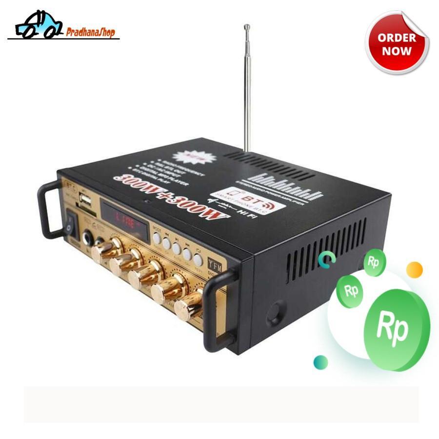 Blutut Amplifier Audio Bluetooth Ampli Karaoke 300W x2 Remote