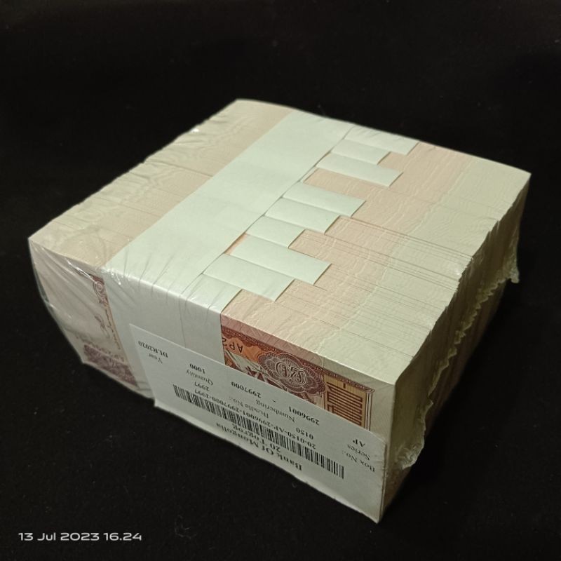 063 barang antik uang mongolia pecahan 20 satu brut atau 1000 lembar seri brut original
