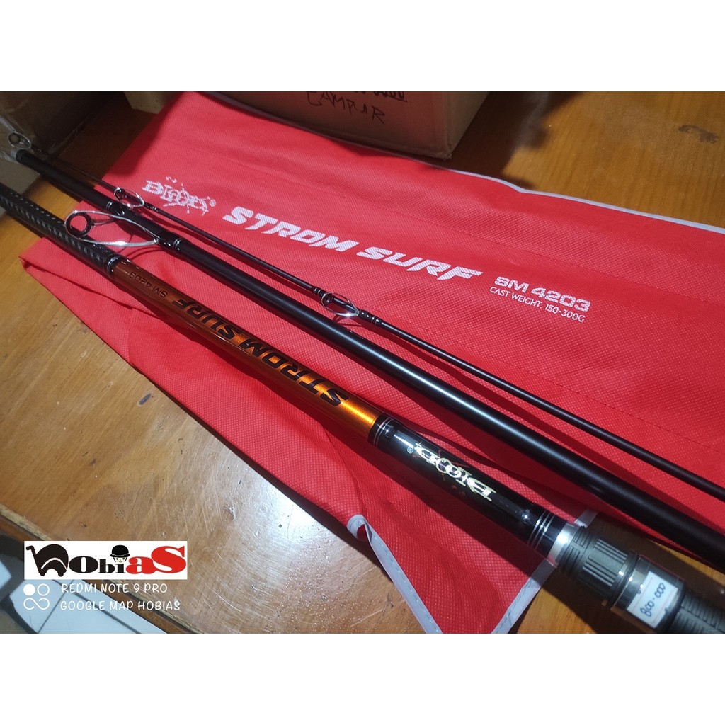 joran pancing laut sambung 3 blood strom surf  420 cm tripel x cross surf casting 420