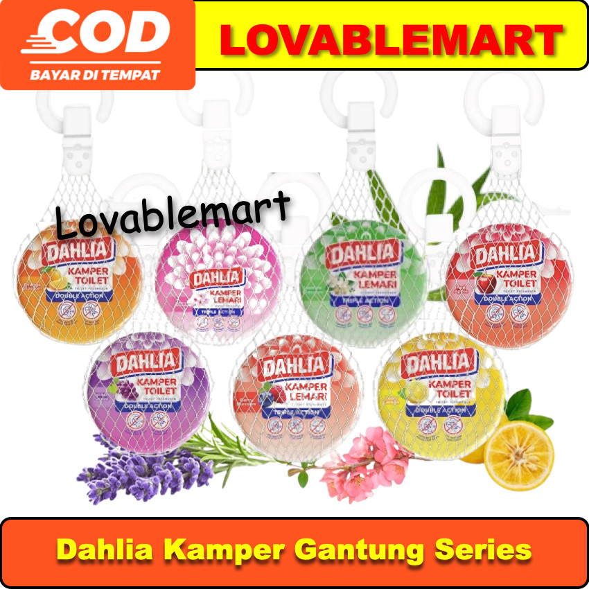 DAHLIA AIR FRESHENER GANTUNG 80gr KAMPER REFILL PENGHARUM RUANGAN FRUITY PINK BLOSSOM OCEAN BREEZE W