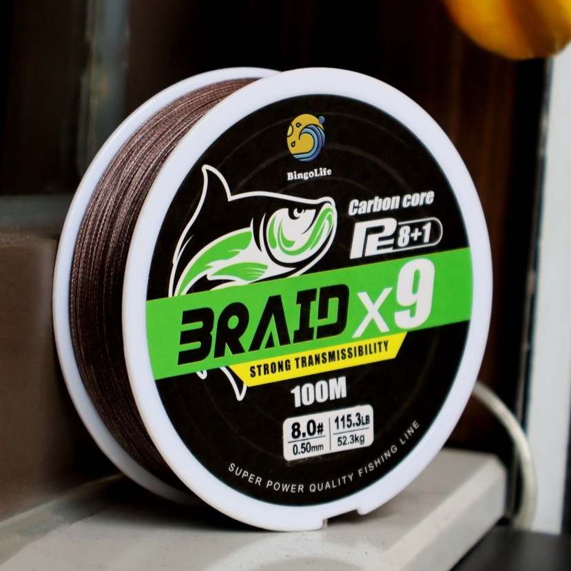 BingoLife 100m Senar PE X9 Fluorocarbon 0.8#~8.0# 9.8kg~52.3kg