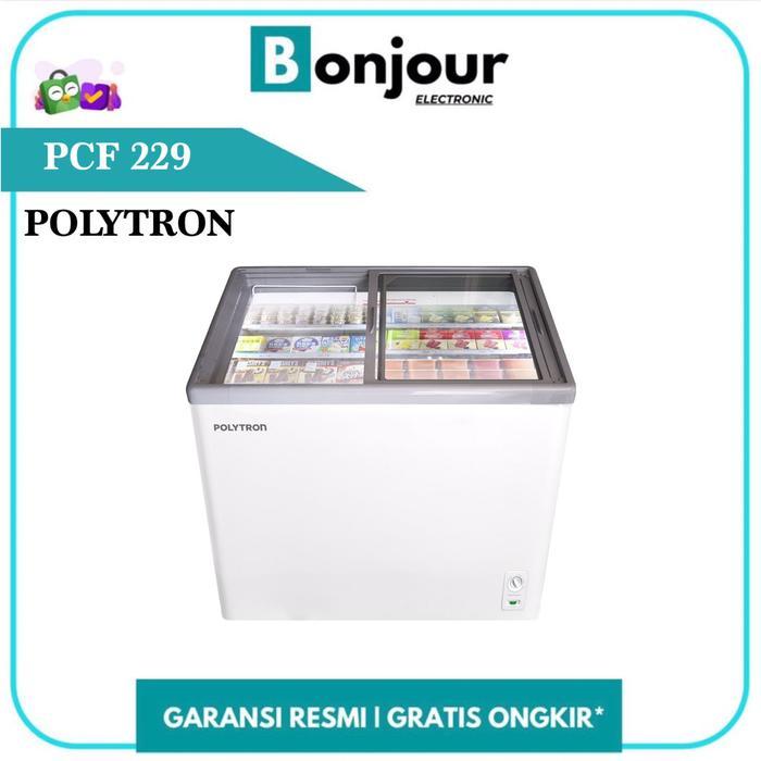 Freezer Polytron 200 Liter PCF 229 Polytron Chest Freezer Sliding Glass PCF-229