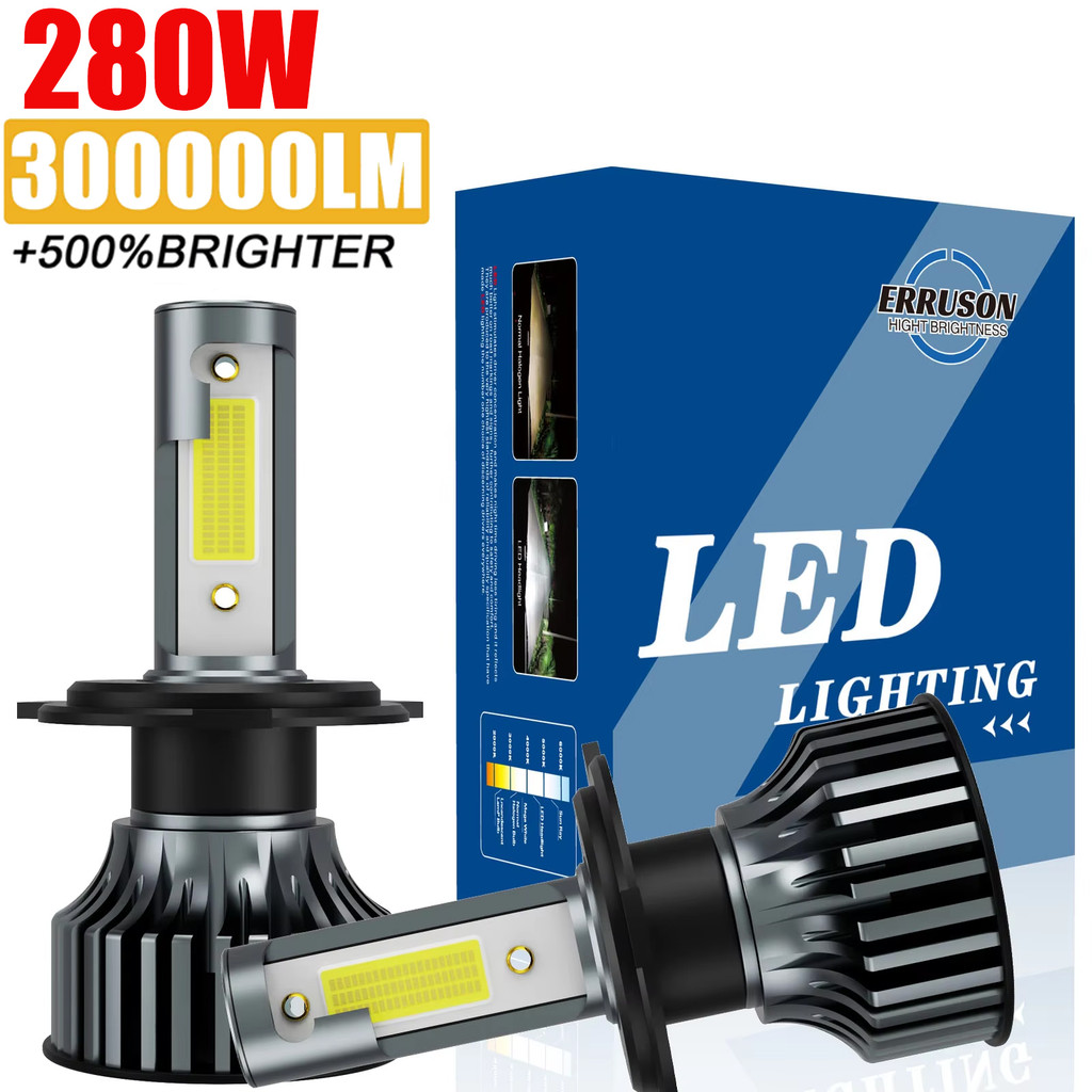 Erruson 350W 300000LM H4 LED H7 H11 Car Headlight Bulb  High Power COB H1 H3 9005 9006  9012 HIR2 Tu