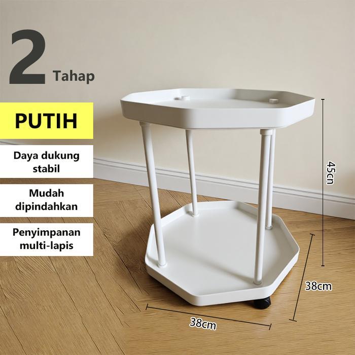 Feelweli  Rak Susun Serbaguna Rak Rak penyimpanan makanan ringan katrol Portable Roda Rak Toy Storag