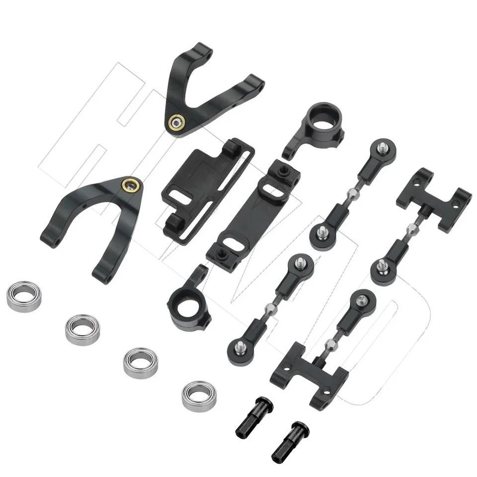 WPL D12 1/10 RC Car Upgrade Metal C Parts Upper Lower Swing Arm Steering Cup Knuckle Hex Adapter Bea