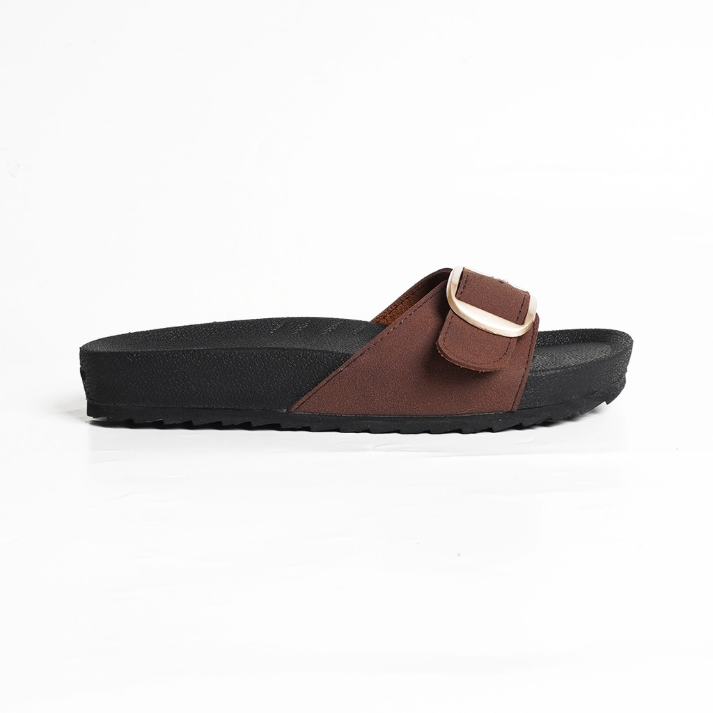 Uncle Jack Sandal Flat Wanita - Lea Mahogany