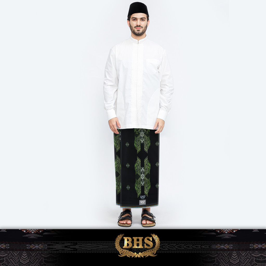 Sarung BHS Classic Silver Motif C49 JSN Hitam Hijau
