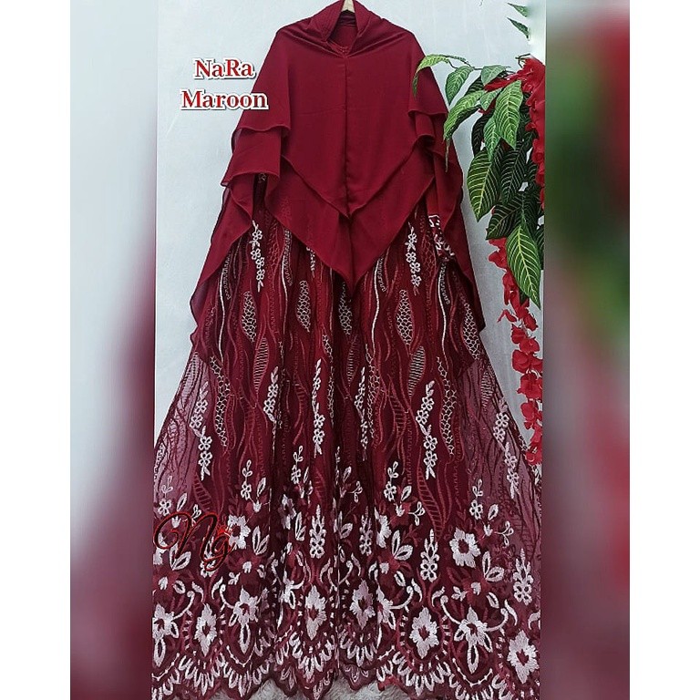 PROMO RAMADHAN Gamis brukat set syari ZISU NARA ceruty babydoll TILE 3D brokat BORDIR PESTA mix jers