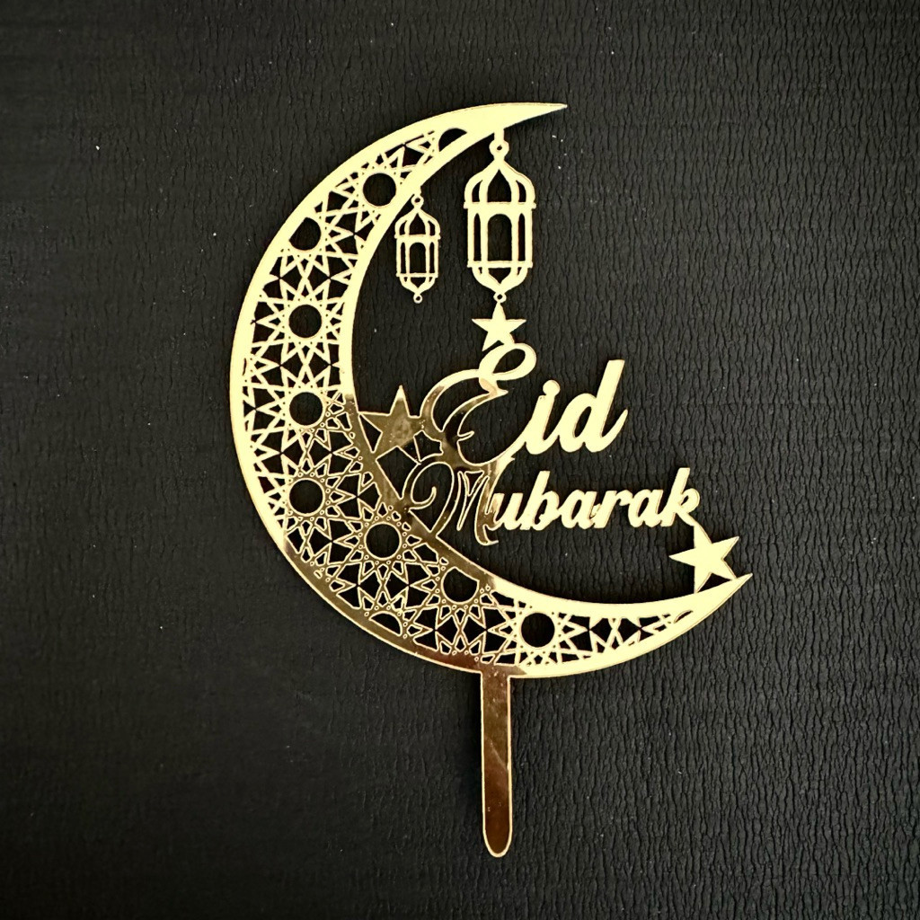 Topper Akrilik Idul Fitri Topper Cake Acrylic Lebaran Topper Pudding Lebaran Topper Hampers Idul Fit