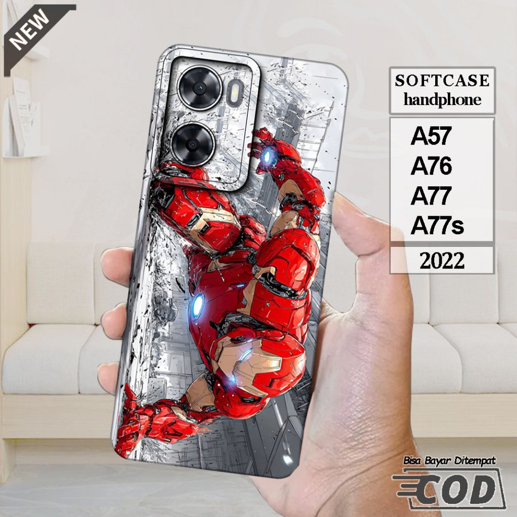 Case OPPO A57 _OPPO A76 _OPPO A77 _OPPO A77s  -Casing Silikon  hitam bening lentur elastis keren