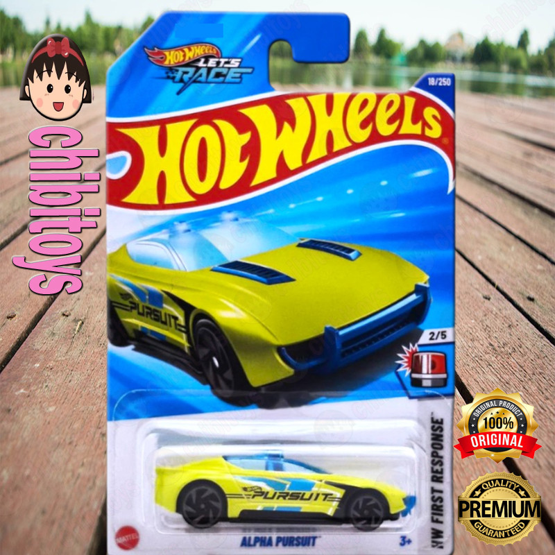 Hot Wheels Alpha Pursuit Hijau Diecast Mobil Polisi Sport