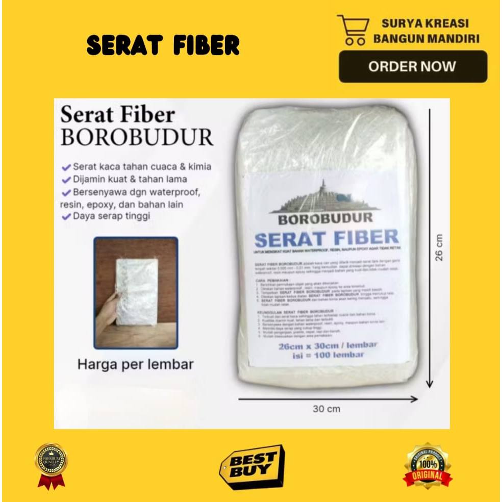 SERAT FIBER PELAPIS AQUAPROOF - SERAT PELAPIS RETAK ANTI BOCOR FIBERGLASS