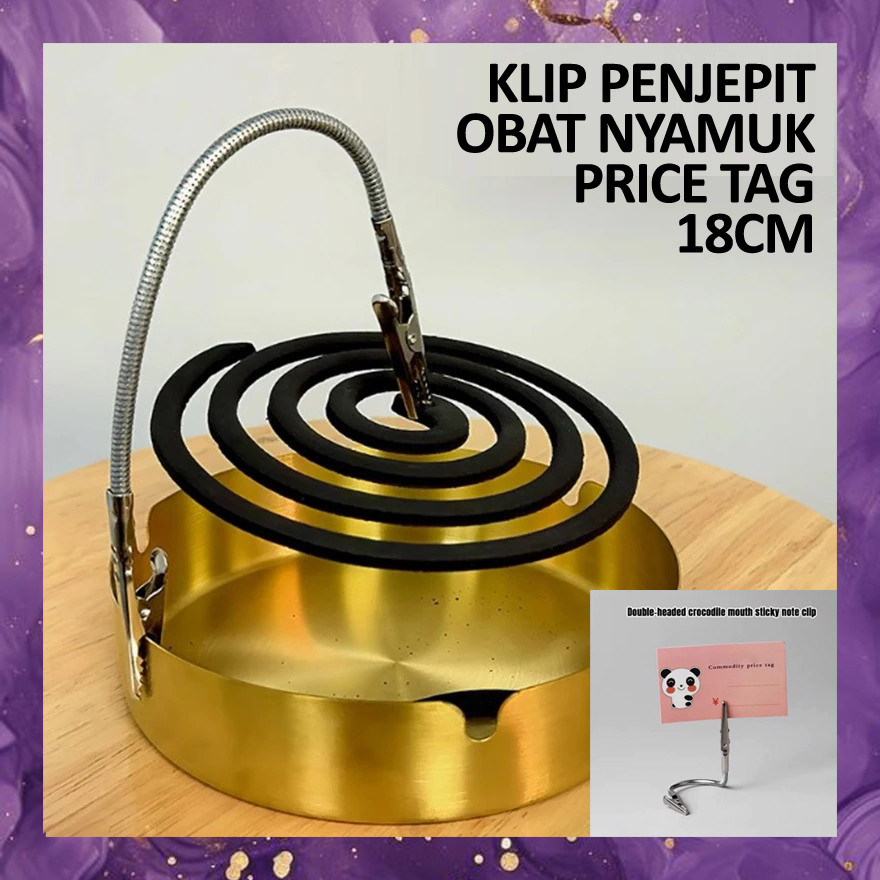 (SBA) Klip Jepit Obat Nyamuk Bakar 18 CM Penjepit Buaya Kertas Price Tag Etalase Toko Makanan Roti C