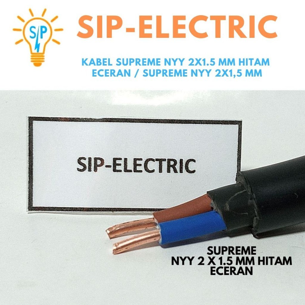 Toko Kabel Listrik - Kabel Supreme Nyy 2X1.5 Mm Hitam Eceran / Supreme Nyy 2X1,5 Mm