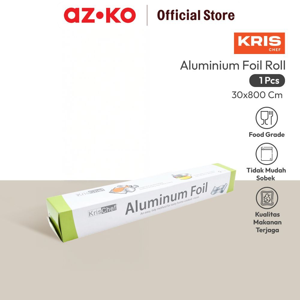 AZKO Krischef Wadah Makanan Aluminium Foil Roll 30x800 cm - Silver Tempat Makanan Food Container Box