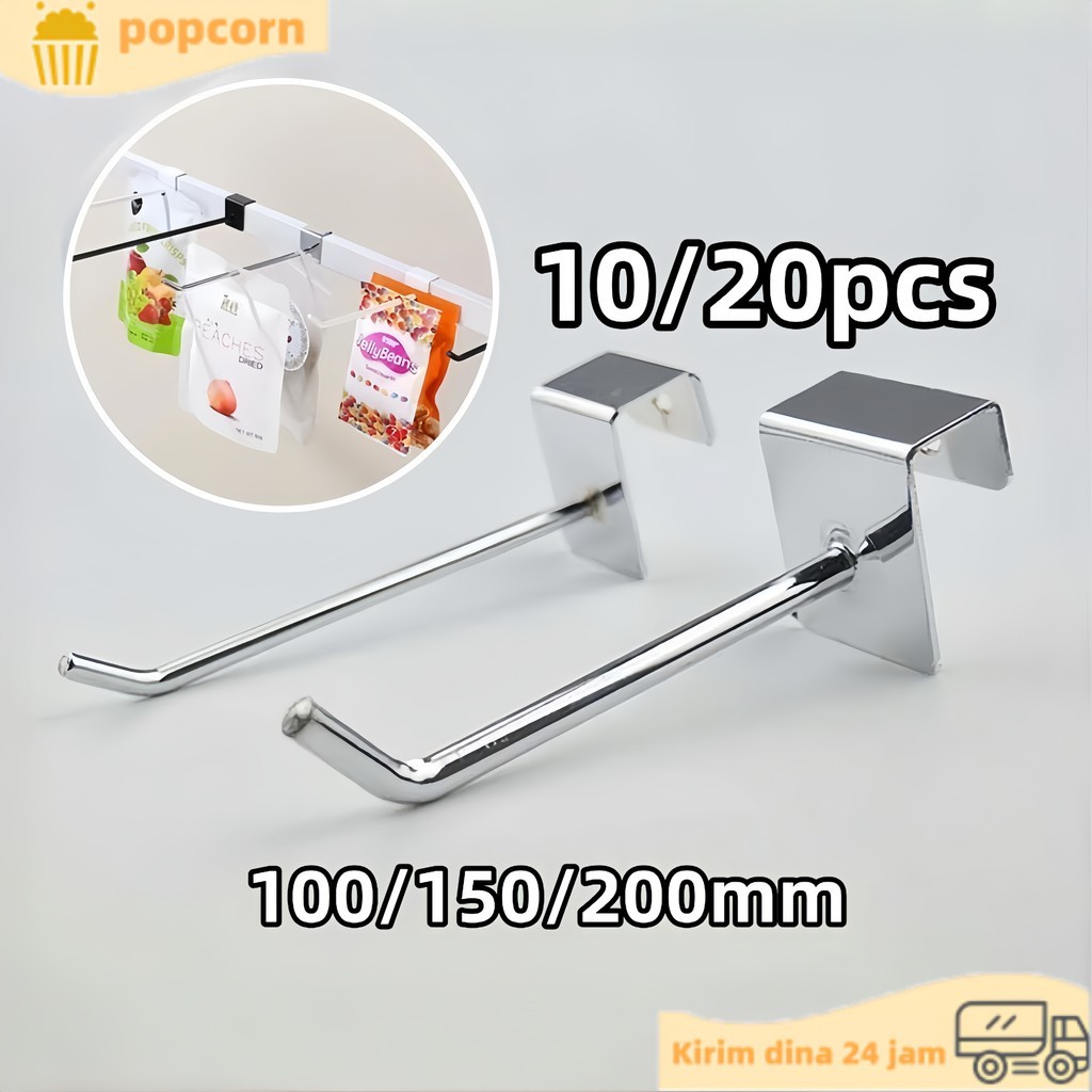10/20pcs  Cantolan Ram Besi Cantolan Kawat Gantungan Pipa Kotak Pipa Kotak Display
