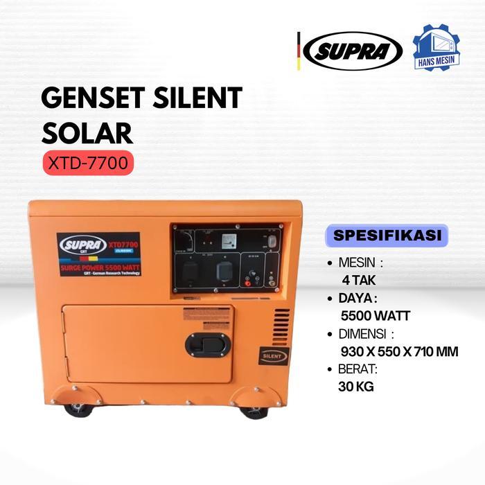 Genset silent solar 5000 watt SUPRA XTD7700