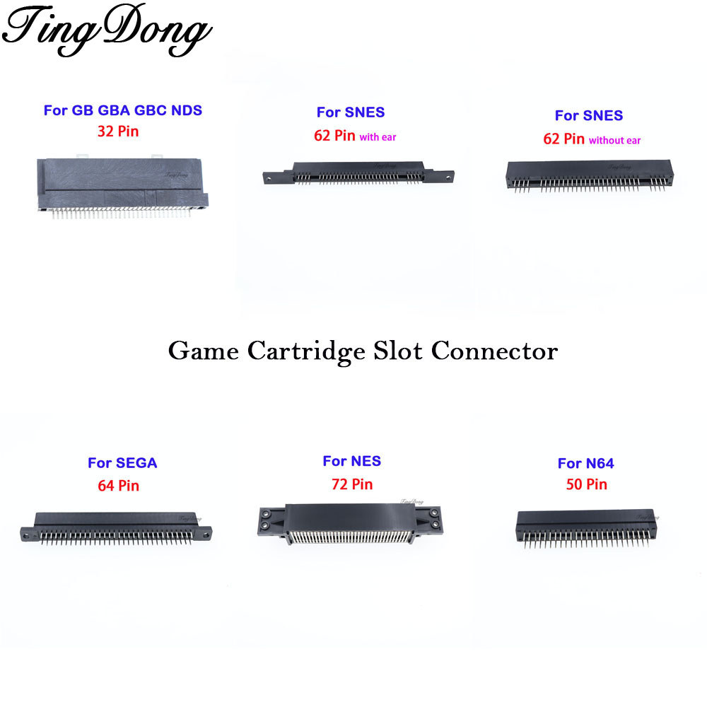 1PC 32/50/62/64/72 Pin Card Slot For N64 SFC SNES GBA GB GBC Console Game Cartridge Slot Connector F