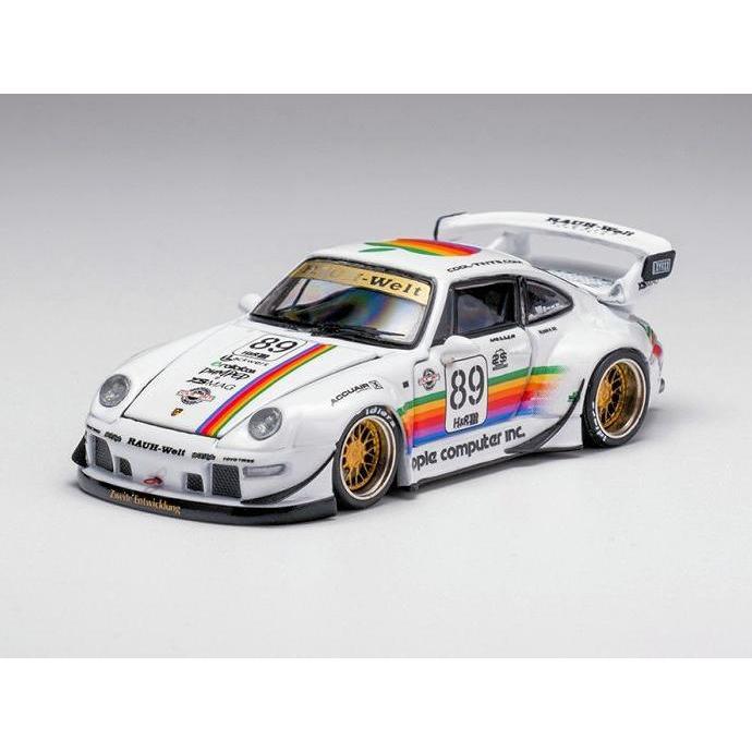 PGM PORSCHE RWB 993 APPLE LIVERY WHITE LUXURY ROUND VERSION DIECAST SKALA 64