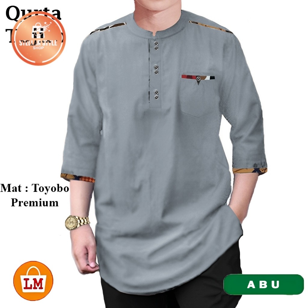 SSS- LOBBY MODE Baju Koko Pria Muslim QURTA TOJIRO bahan Toyobo Premium 23151 23153 23155 23157