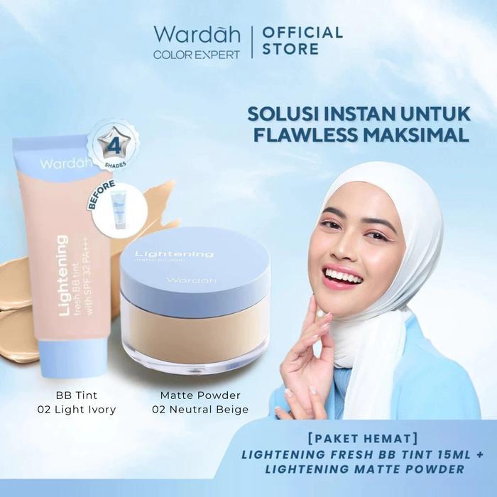 WARDAH Loose Powder Lightening Matte Powder 20 g Bedak Tabur dengan Smooth Matte Finish yang Diformu