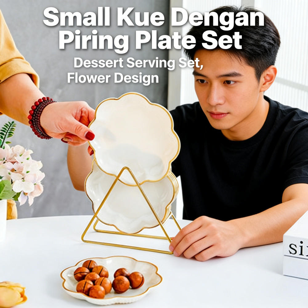 Piring Kecil Cemilan Kue Plate Saji Flower Rak Piring