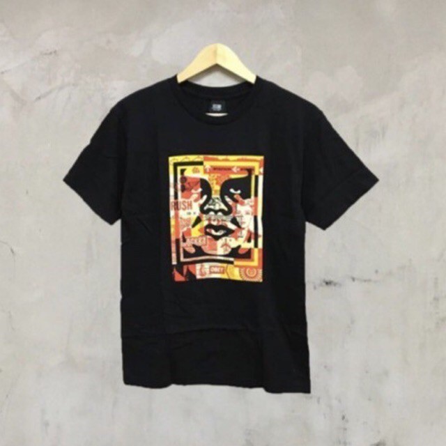 OT59 [Biasa] OBEY 3 FACE COLLAGE TEE BLACK / NAVY / WHITE Uniseks