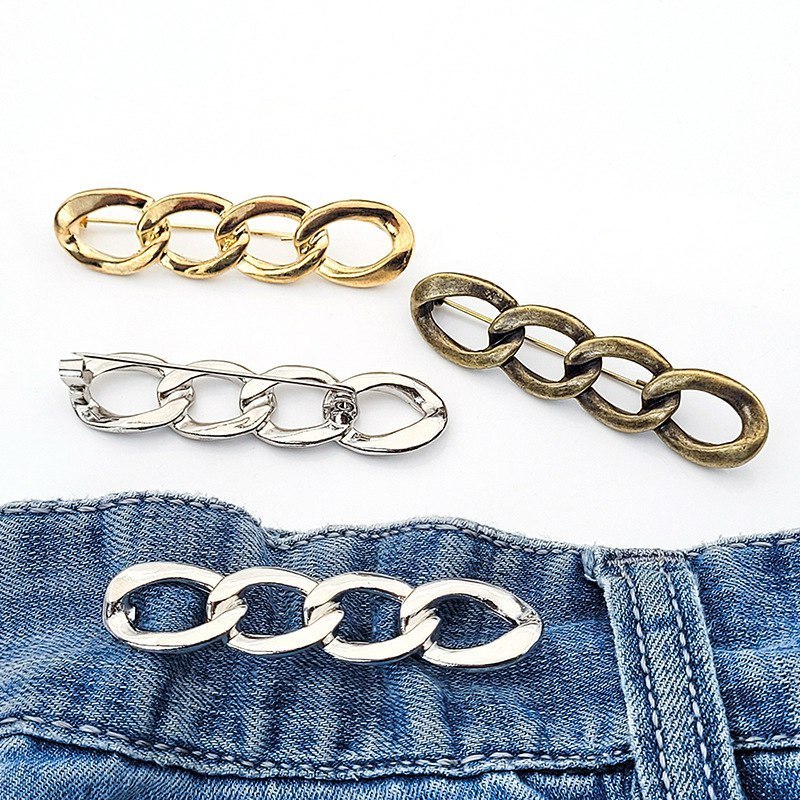 •KEDAI SALSA• Peniti Celana AKS1927 Jeans Rantai Stainles Stel Pengait Pengecil Lingkar Pinggang Lon