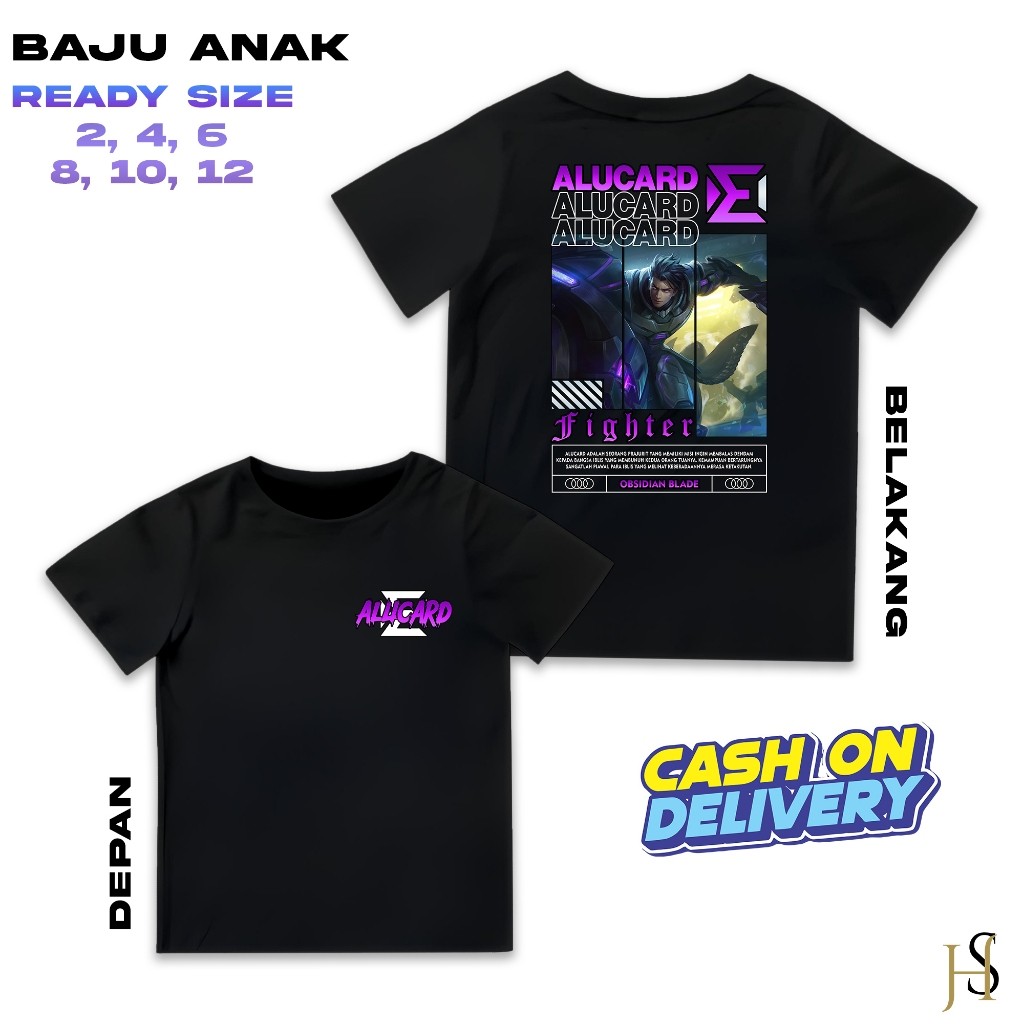 - Kaos Hero Mobile Legend - Kaos Atasan Katun Sablon - Kaos Hero ML - Kaos Hero ML ALUCARD OBSIDIAN 