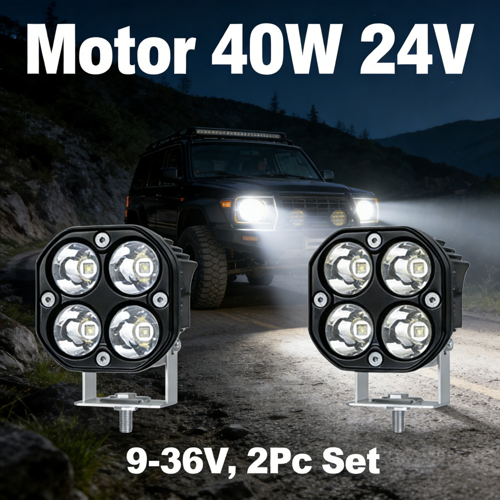 Titik 40W Bar 4 Mata CREE CWL LED 9-36 Volt 40W Motor Mobil 24V 12V Sorot Lampu