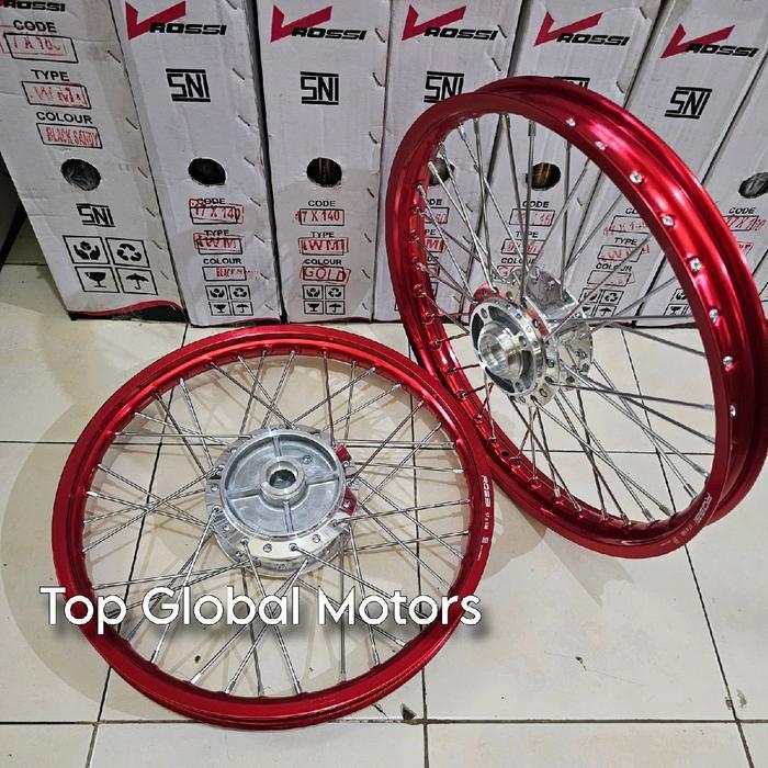 Velg Kharisma Revo Fit SupraX125DD Supra Fit New Sepasang Merek Rossi Original Motorcycle - 140 17 /