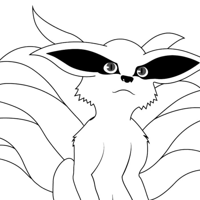 10 LEMBAR kertas mewarnai, GAMBAR MEWARNAI tema NARUTO - KURAMA KYUUBI