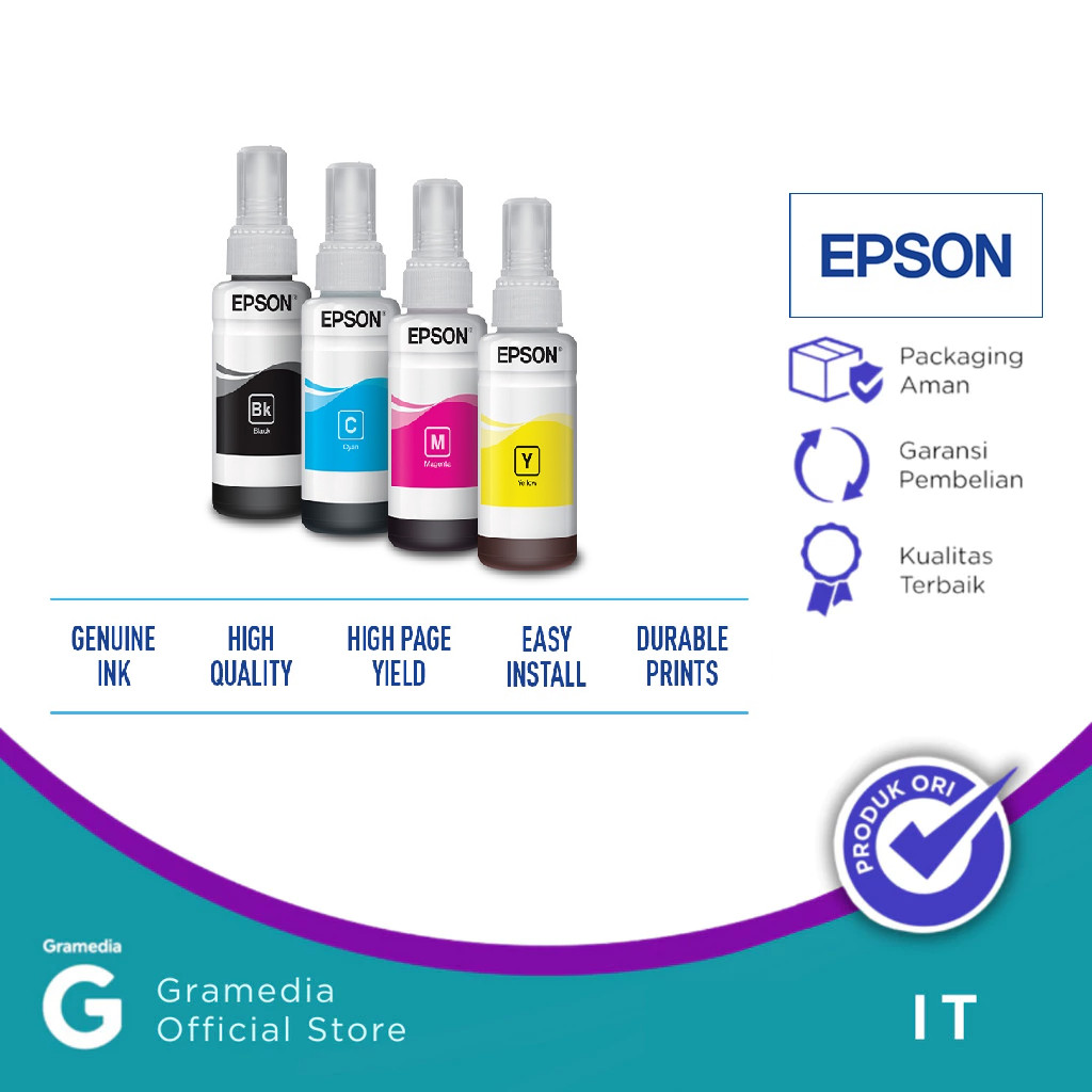 Gramedia Surabaya Manyar - Tinta Epson T6642 - 664 Cyan (C13T664200)