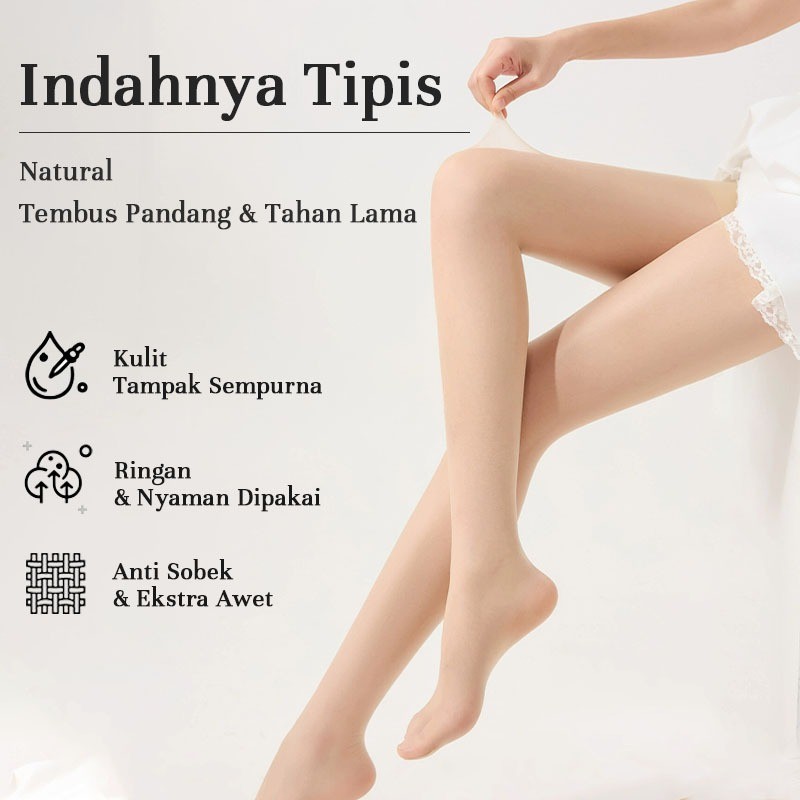 STOCKING WANITA Super Tipis Warna Daging, Legging Pantyhose Sun Protection & Merawat Kulit, Nyaman &