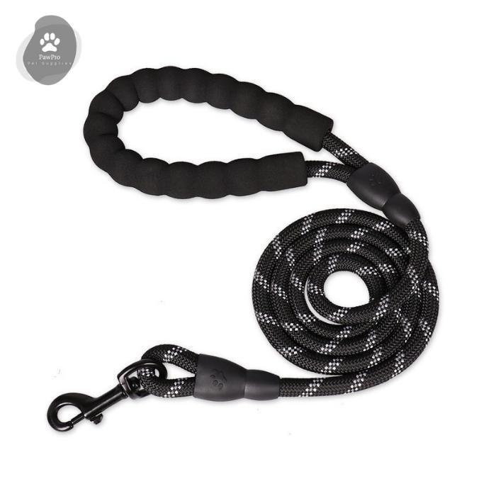 Tali Anjing Medium - Besar| Tali Tuntun Anjing | Tali Tuntun Nylon - Hitam