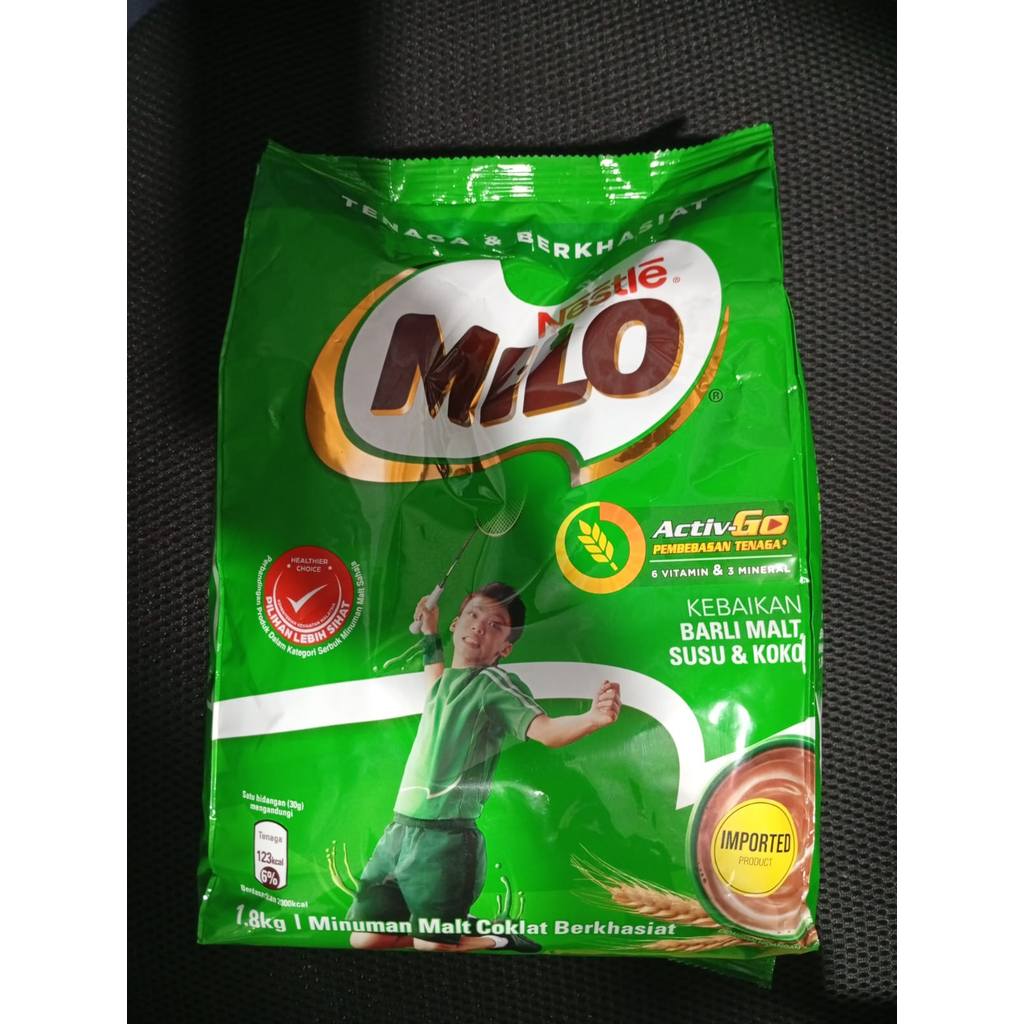 susu malaysia milo Susu Coklat Bubuk 1,8 kg HALAL BPOM/susu milo berenergi tinggi