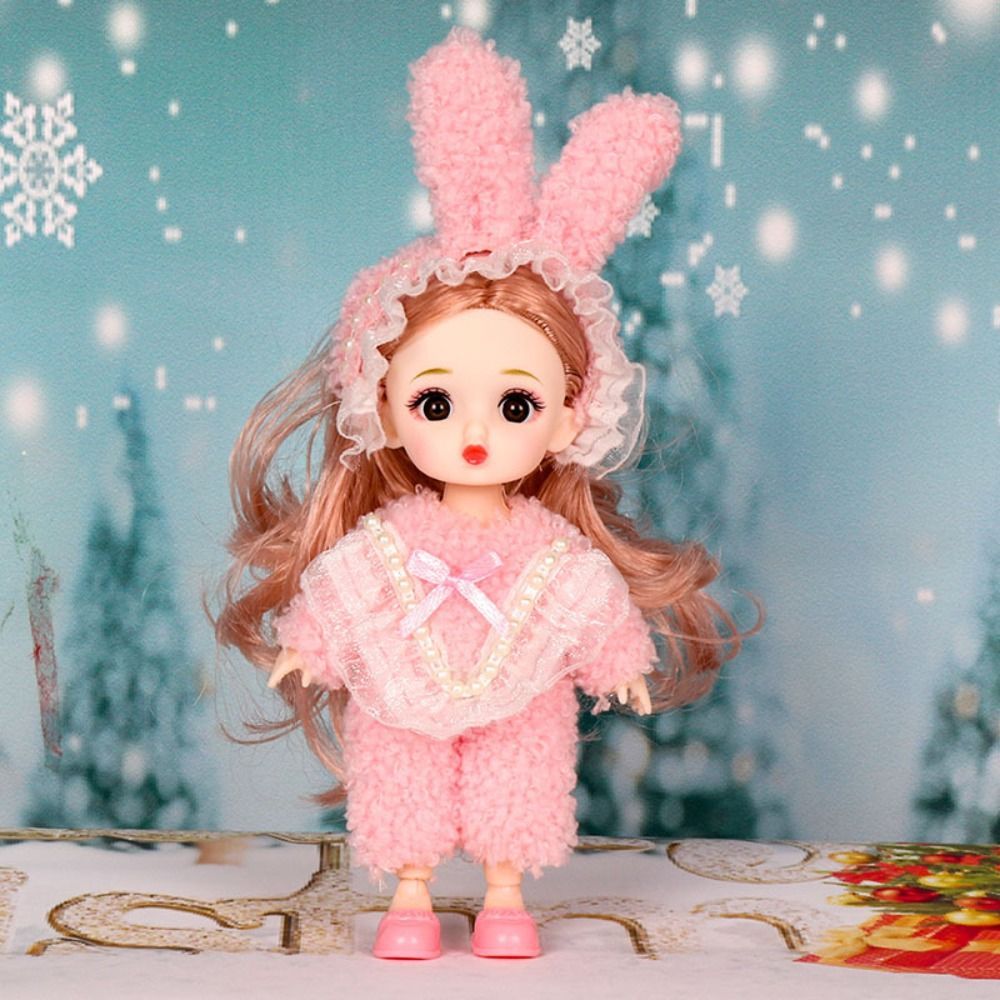 Full Set Big Eyes 16cm BJD 16cm Figure 1/12 Scale Cute Face BJD Sweet 13 Joints Movable BJD Girl