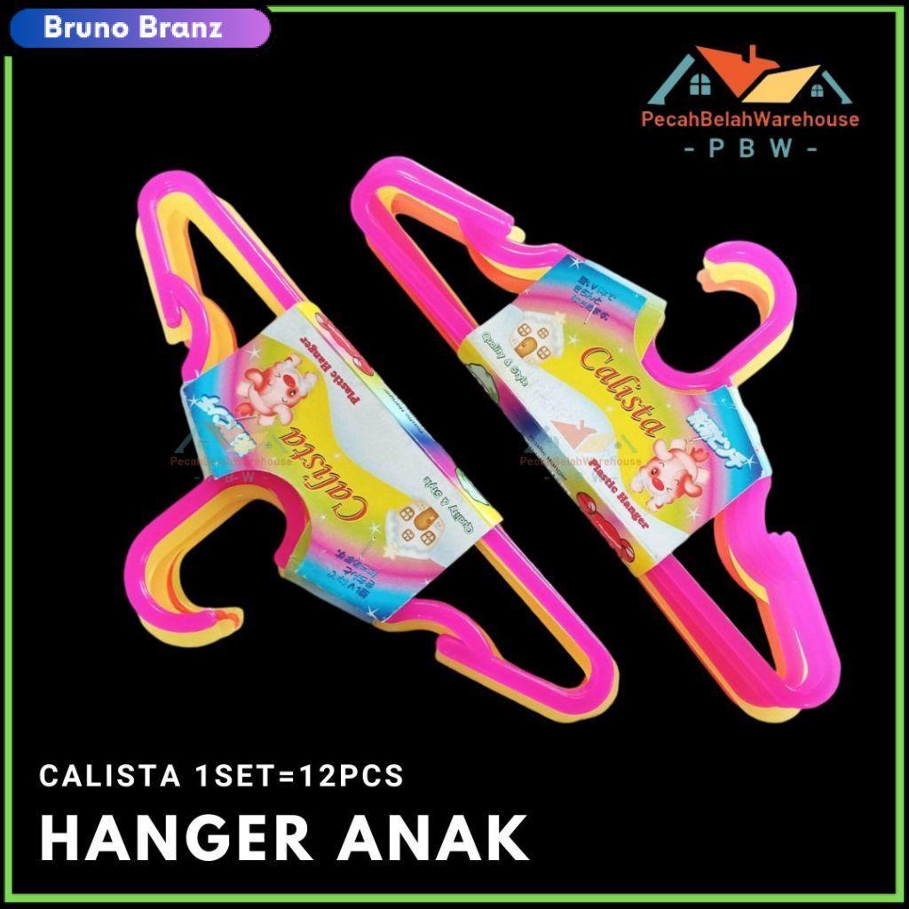 PROMO MURAH [1 SET] Gantungan Baju Anak Calista Plastik / Hanger Anak Calista