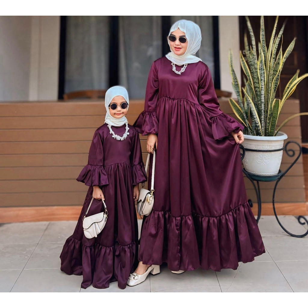 BELLE DRESS KIDS By alfiana outfit/Gamis satin By alfiana outfit/Gamis anak perempuan satin/Gamis pe