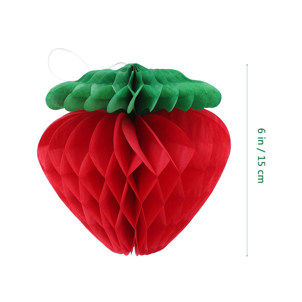 10Pcs Strawberry Hanging Decorations Honeycomb Ball Party Pent Birthday Party Decor Paper Honeycomb 