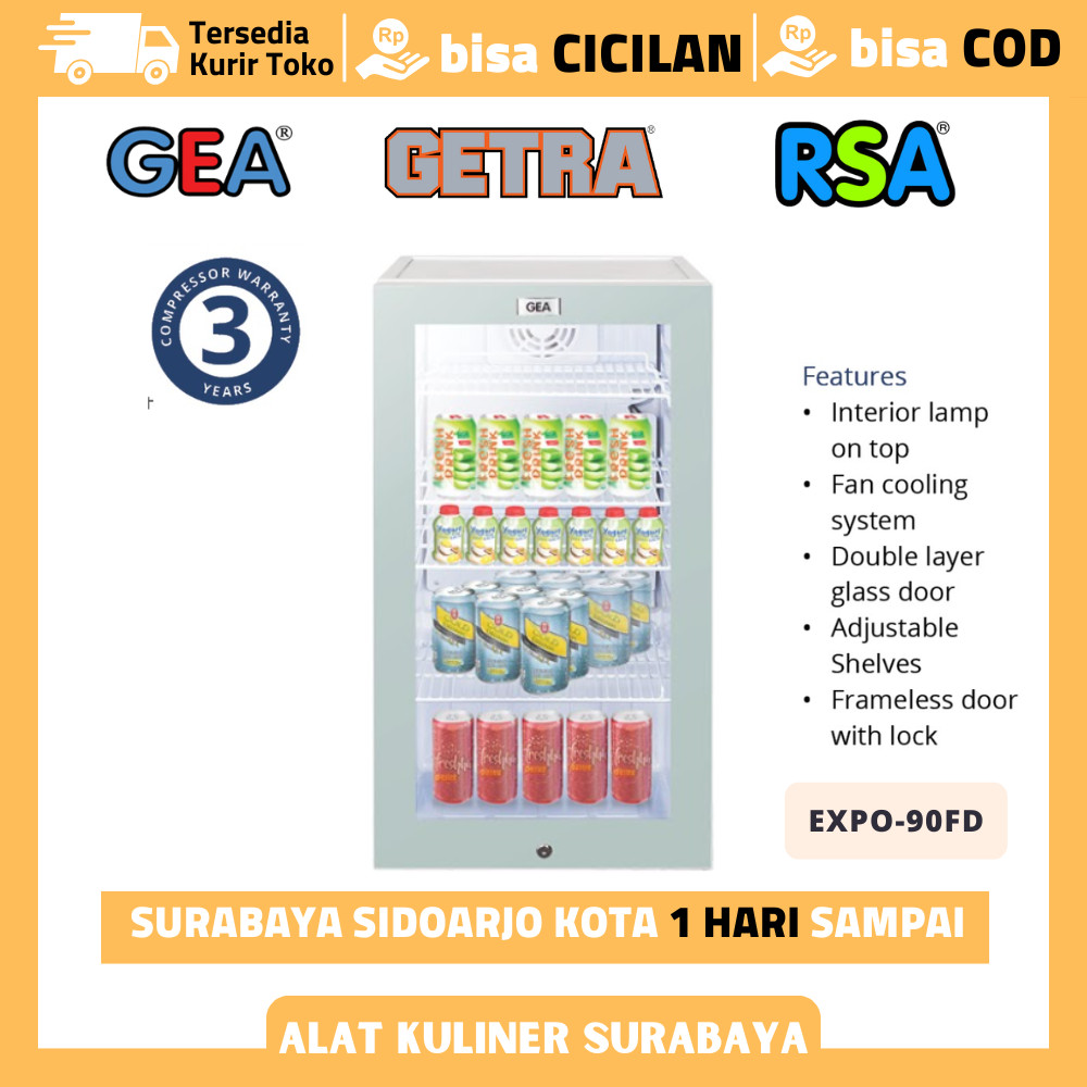 Showcase Cooler GEA EXPO-90FD Kulkas Pendingin Minuman Mini Bar EXPO 90 Garansi Resmi