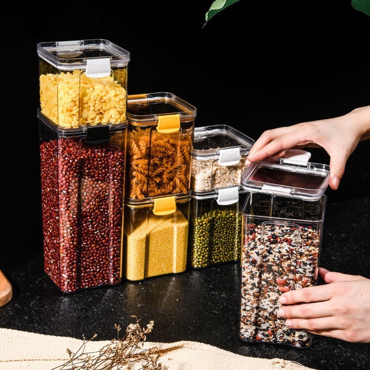 Transparent plastic sealed container, freshkeeping storage box, kitchen complementary food sealed bo