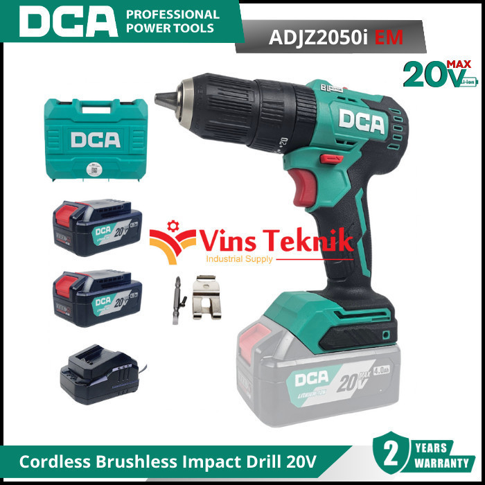 DCA ADJZ2050iEM Bor Baterai Brushless Cordless Impact Drill 20V DCA ADJZ2050