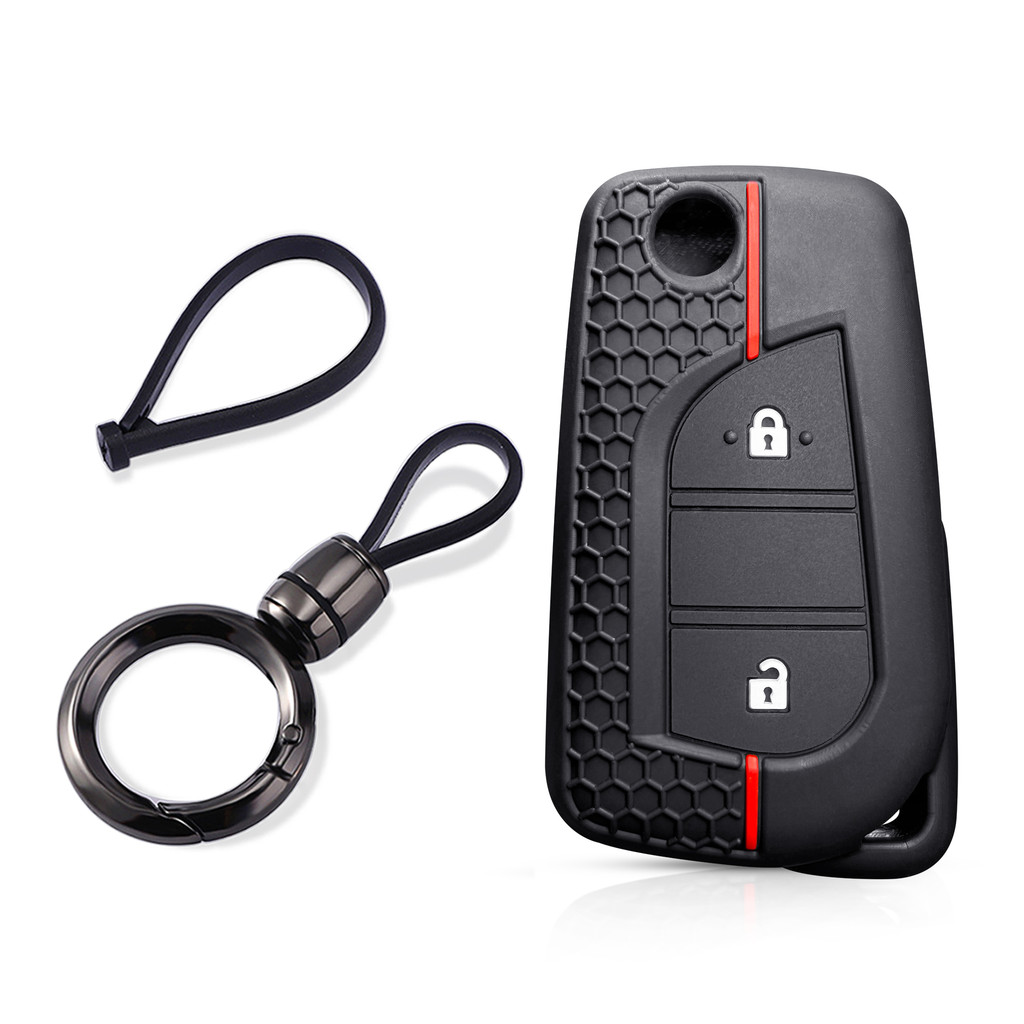 2buttons Key Case Cap for Toyota Yaris Rav 4 2016 2017 2018 Fog Cover for PEUGEOT 108 for Citroen C1