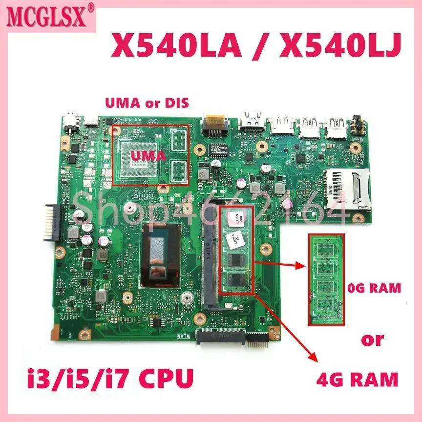 X540LJ  i3/i5/i7 CPU 0GB/4GB-RAM UMA / S Mainboard For ASUS X540L X540LA A540LA F540LA K540LA R540LA