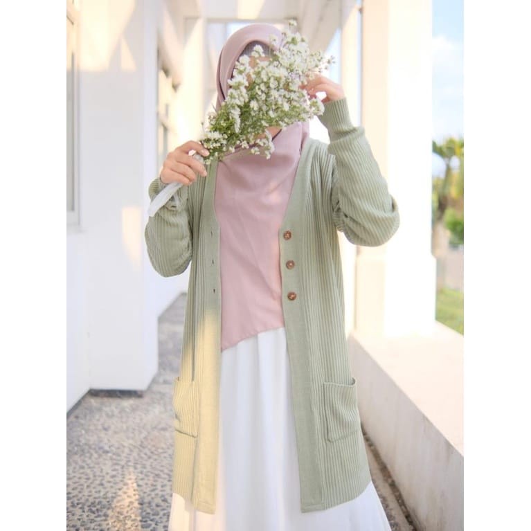 CARDIGAN BELLE KANCING / Cardigan Oversize / Cardigan Rajut Long Belle / Cardigan Long Kancing/Terba