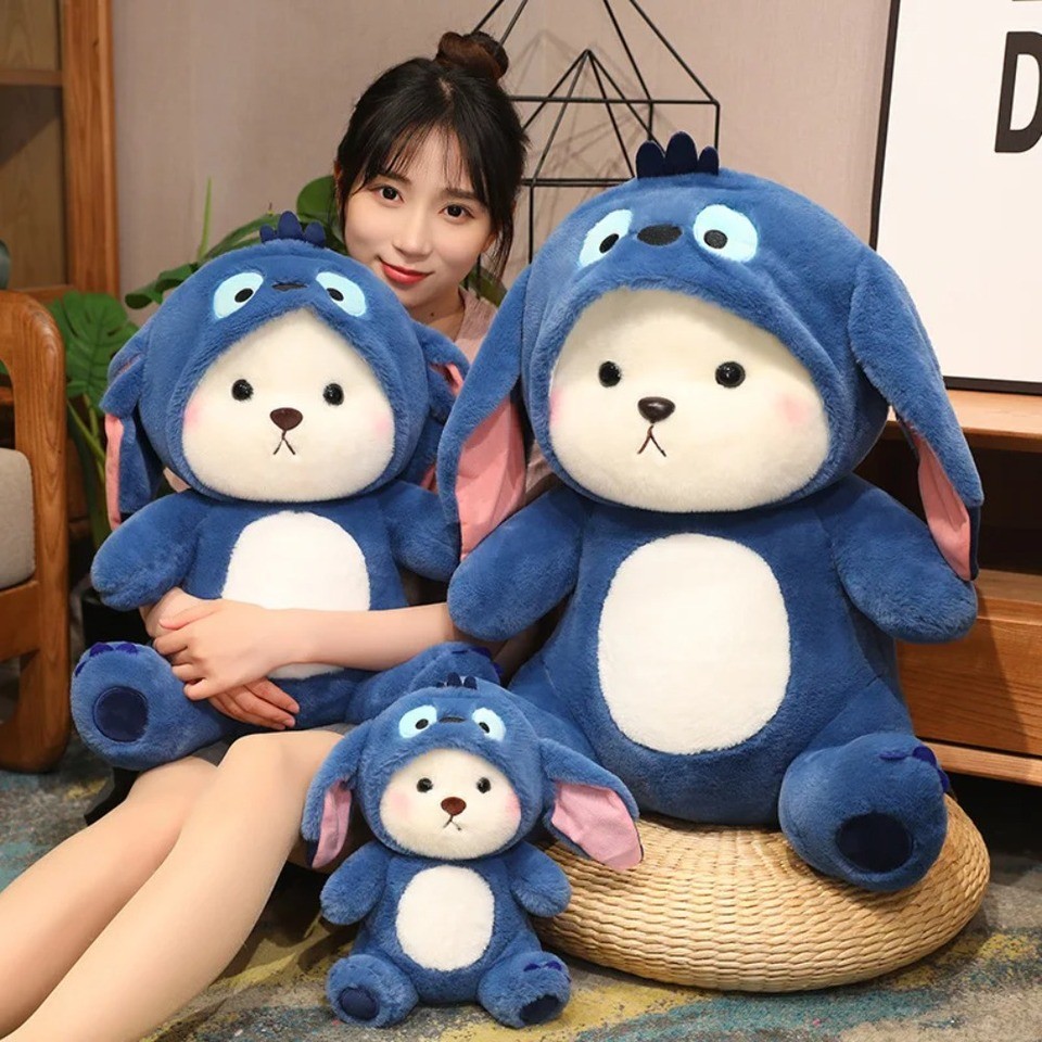 New kawaii lena bears point teddy doll turn into teddy bear throw pillow kids soothe sleep dolls gir